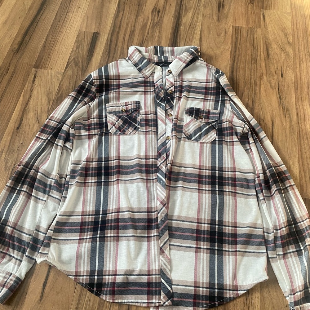 Plaid Button-Up Shirt